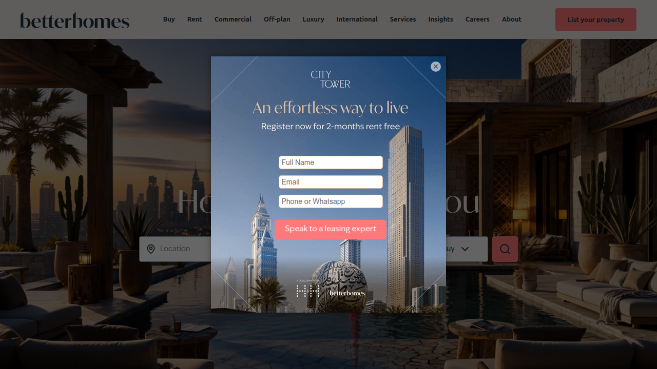 A screenshot of the BHomes website, a prominent real estate platform in Dubai, illustrating sources for market forecasts.