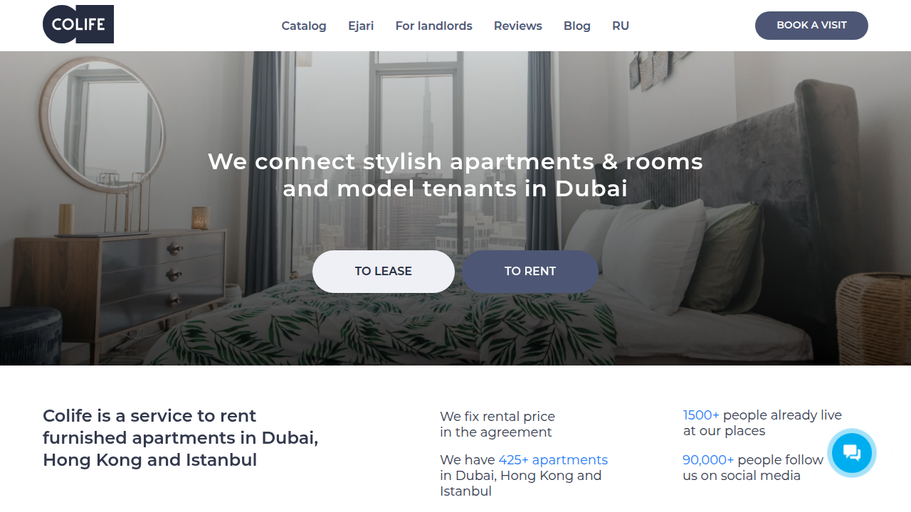 Screenshot from the CoLife real estate blog, showcasing insights into Dubai's property investment returns.