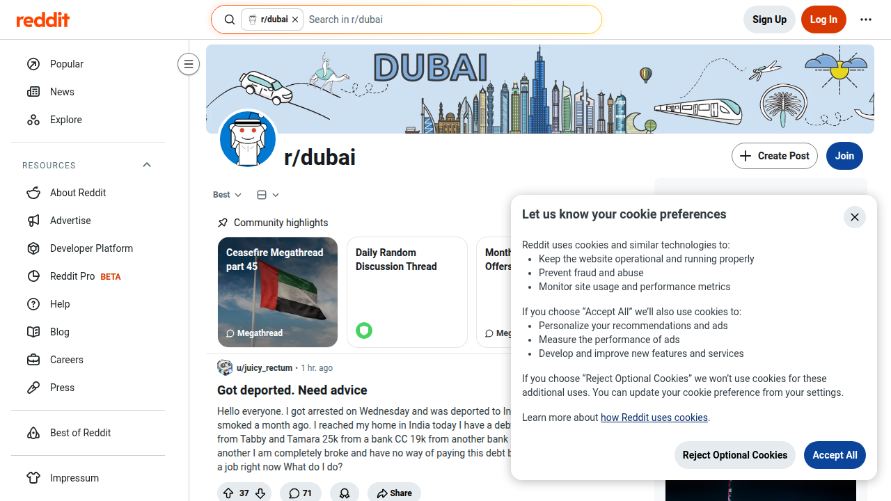 Screenshot of a relevant Reddit discussion highlighting how connectivity will reshape demand in Dubai real estate.